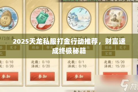 2025天龙私服打金行动推荐，财富速成终极秘籍