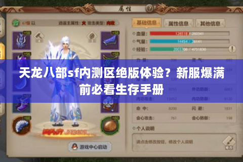 天龙八部sf内测区绝版体验？新服爆满前必看生存手册