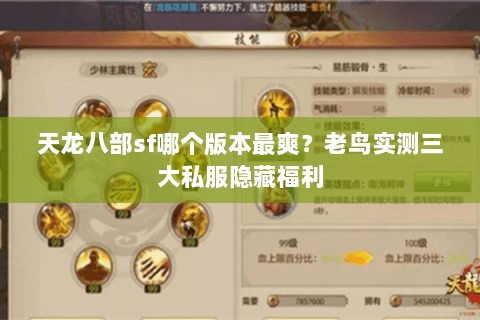 天龙八部sf哪个版本最爽?老鸟实测三大私服隐藏福利 天龙八部sf哪个版本最爽?老鸟实测三大私服隐藏福利