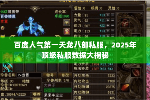 百度人气第一天龙八部私服,2025年顶级私服数据大揭秘 百度人气第一天龙八部私服,2025年顶级私服数据大揭秘