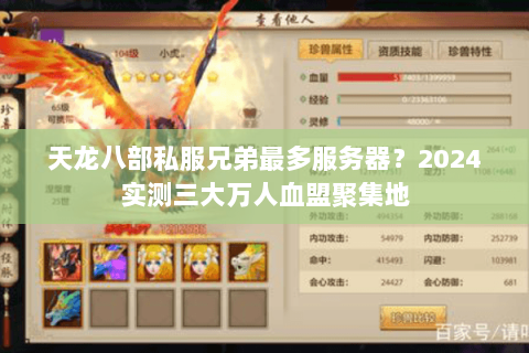 天龙八部私服兄弟最多服务器?2024实测三大万人血盟聚集地 天龙八部私服兄弟最多服务器?2024实测三大万人血盟聚集地