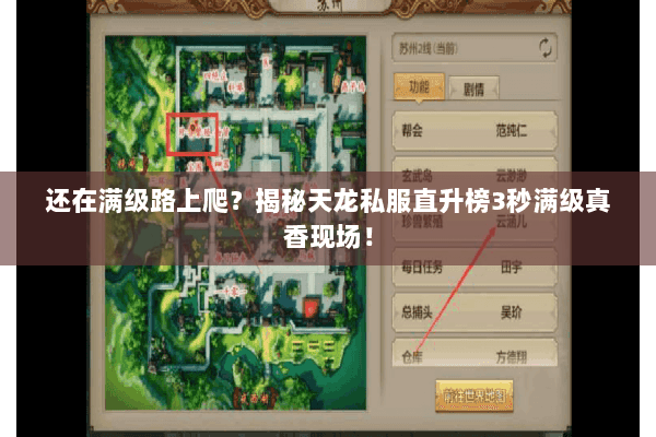 还在满级路上爬？揭秘天龙私服直升榜3秒满级真香现场！