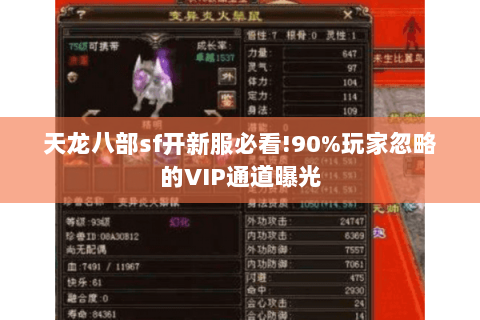天龙八部sf开新服必看!90%玩家忽略的VIP通道曝光 天龙八部sf开新服必看!90%玩家忽略的VIP通道曝光
