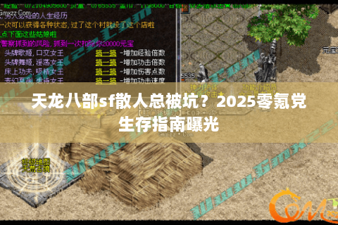 天龙八部sf散人总被坑？2025零氪党生存指南曝光