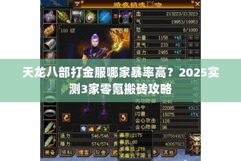天龙八部打金服哪家暴率高？2025实测3家零氪搬砖攻略