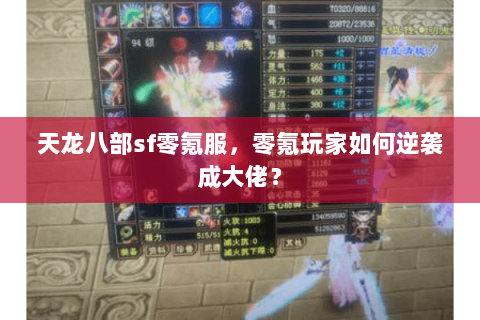 天龙八部sf零氪服，零氪玩家如何逆袭成大佬？