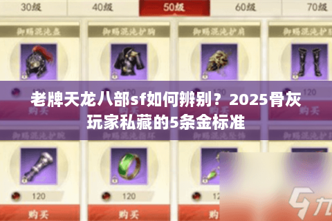 老牌天龙八部sf如何辨别？2025骨灰玩家私藏的5条金标准