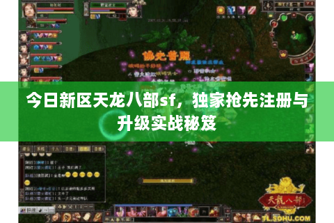 今日新区天龙八部sf，独家抢先注册与升级实战秘笈
