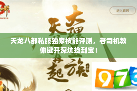 天龙八部私服独家技能评测，老司机教你避开深坑捡到宝！