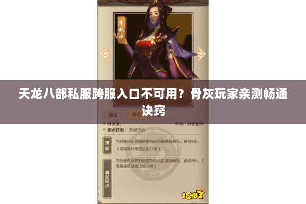 天龙八部私服跨服入口不可用?骨灰玩家亲测畅通诀窍 天龙八部私服跨服入口不可用?骨灰玩家亲测畅通诀窍