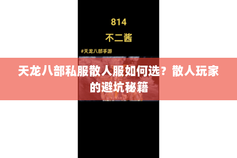 天龙八部私服散人服如何选?散人玩家的避坑秘籍 天龙八部私服散人服如何选?散人玩家的避坑秘籍