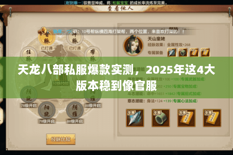 天龙八部私服爆款实测,2025年这4大版本稳到像官服 天龙八部私服爆款实测,2025年这4大版本稳到像官服