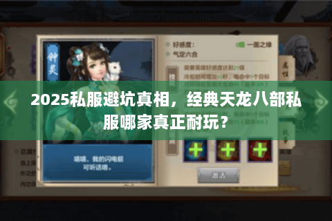 2025私服避坑真相,经典天龙八部私服哪家真正耐玩? 2025私服避坑真相,经典天龙八部私服哪家真正耐玩?