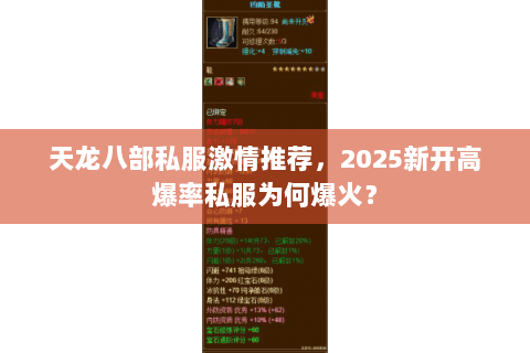 天龙八部私服激情推荐，2025新开高爆率私服为何爆火？