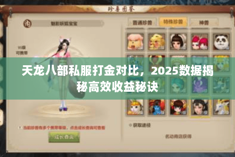 天龙八部私服打金对比，2025数据揭秘高效收益秘诀