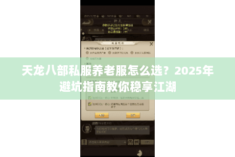 天龙八部私服养老服怎么选？2025年避坑指南教你稳享江湖
