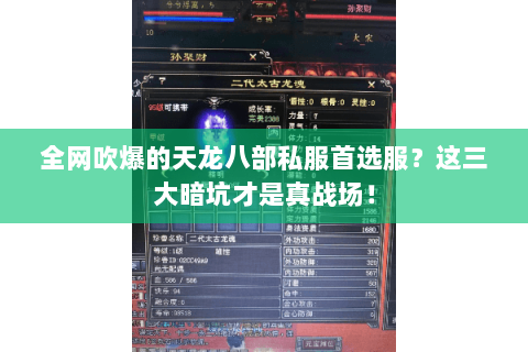 全网吹爆的天龙八部私服首选服?这三大暗坑才是真战场! 全网吹爆的天龙八部私服首选服?这三大暗坑才是真战场!