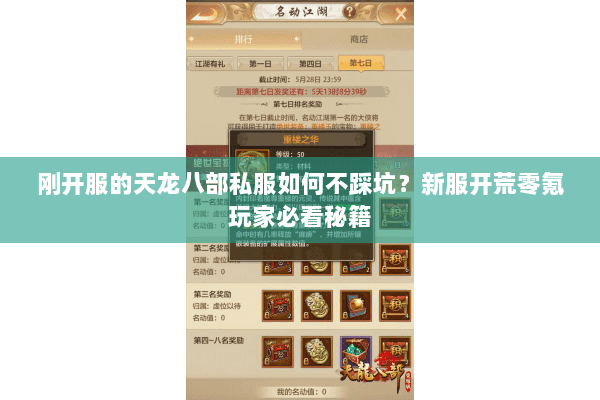刚开服的天龙八部私服如何不踩坑？新服开荒零氪玩家必看秘籍