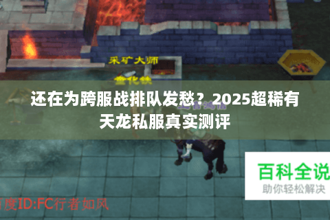还在为跨服战排队发愁？2025超稀有天龙私服真实测评