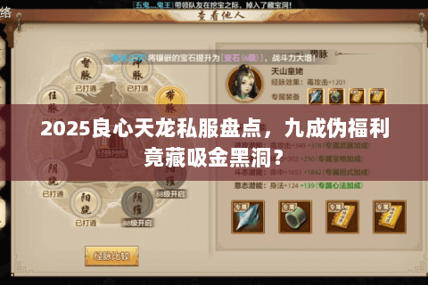 2025良心天龙私服盘点，九成伪福利竟藏吸金黑洞？