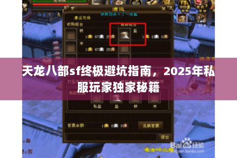天龙八部sf终极避坑指南，2025年私服玩家独家秘籍