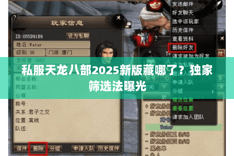 私服天龙八部2025新版藏哪了?独家筛选法曝光 私服天龙八部2025新版藏哪了?独家筛选法曝光