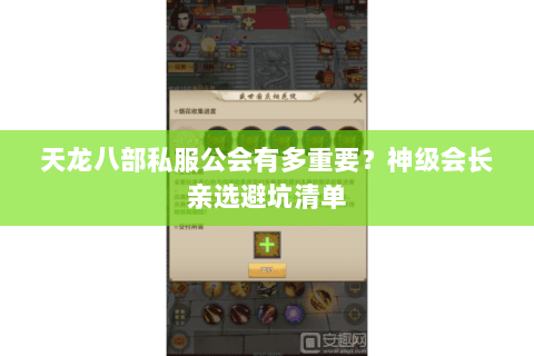 天龙八部私服公会有多重要？神级会长亲选避坑清单