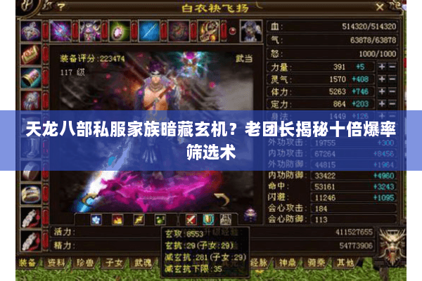 天龙八部私服家族暗藏玄机？老团长揭秘十倍爆率筛选术