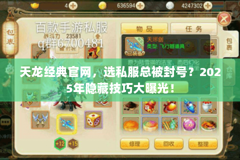 天龙经典官网，选私服总被封号？2025年隐藏技巧大曝光！