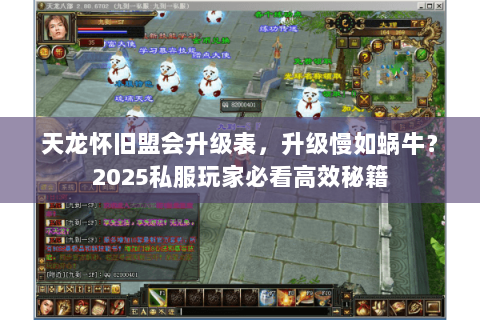 天龙怀旧盟会升级表,升级慢如蜗牛?2025私服玩家必看高效秘籍 天龙怀旧盟会升级表,升级慢如蜗牛?2025私服玩家必看高效秘籍