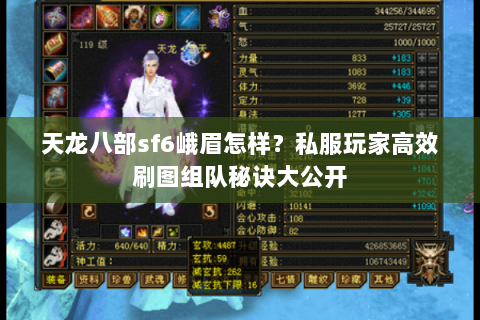 天龙八部sf6峨眉怎样？私服玩家高效刷图组队秘诀大公开