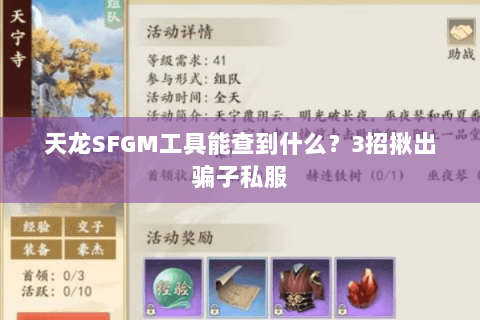 天龙SFGM工具能查到什么?3招揪出骗子私服 天龙SFGM工具能查到什么?3招揪出骗子私服