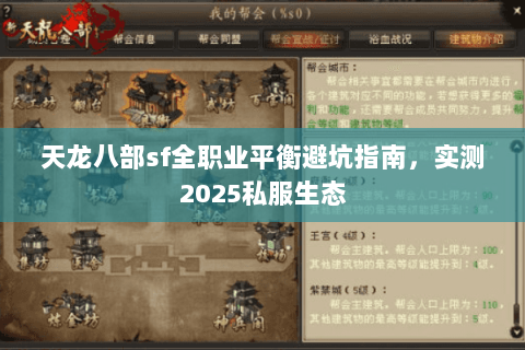 天龙八部sf全职业平衡避坑指南,实测2025私服生态 天龙八部sf全职业平衡避坑指南,实测2025私服生态