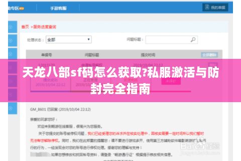 天龙八部sf码怎么获取?私服激活与防封完全指南 天龙八部sf码怎么获取?私服激活与防封完全指南