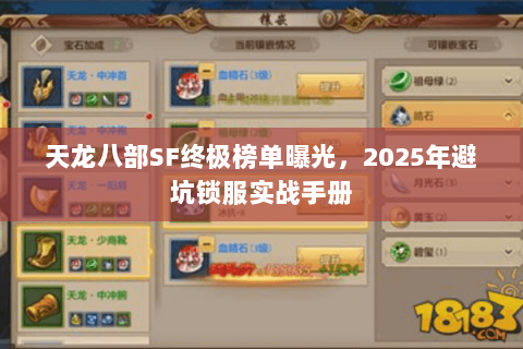 天龙八部SF终极榜单曝光,2025年避坑锁服实战手册 天龙八部SF终极榜单曝光,2025年避坑锁服实战手册