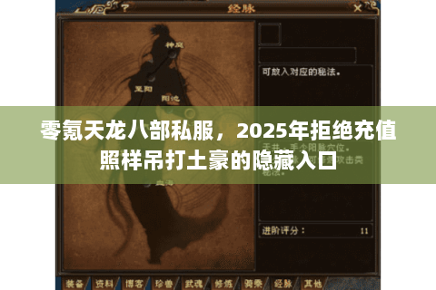 零氪天龙八部私服,2025年拒绝充值照样吊打土豪的隐藏入口 零氪天龙八部私服,2025年拒绝充值照样吊打土豪的隐藏入口