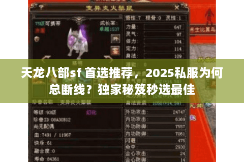 天龙八部sf 首选推荐，2025私服为何总断线？独家秘笈秒选最佳