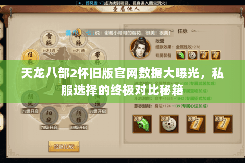 天龙八部2怀旧版官网数据大曝光，私服选择的终极对比秘籍