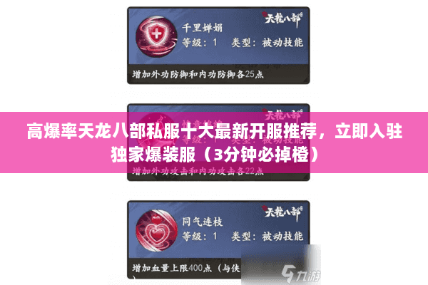 高爆率天龙八部私服十大最新开服推荐，立即入驻独家爆装服（3分钟必掉橙）