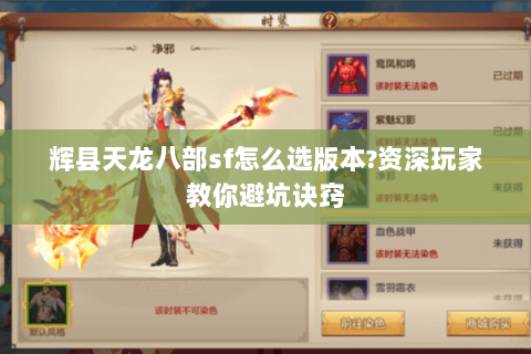 辉县天龙八部sf怎么选版本?资深玩家教你避坑诀窍
