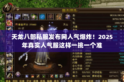 天龙八部私服发布网人气爆炸！2025年真实人气服这样一挑一个准
