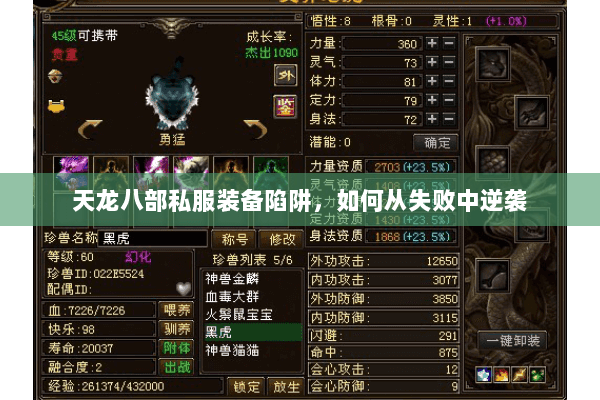 天龙八部私服装备陷阱，如何从失败中逆袭