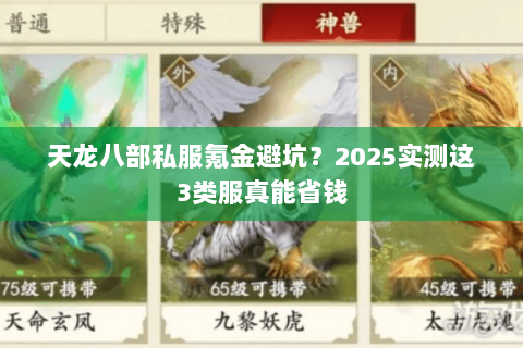 天龙八部私服氪金避坑？2025实测这3类服真能省钱