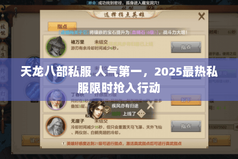 天龙八部私服 人气第一，2025最热私服限时抢入行动