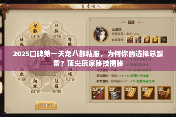 2025口碑第一天龙八部私服,为何你的选择总踩雷?顶尖玩家秘技揭秘 2025口碑第一天龙八部私服,为何你的选择总踩雷?顶尖玩家秘技揭秘
