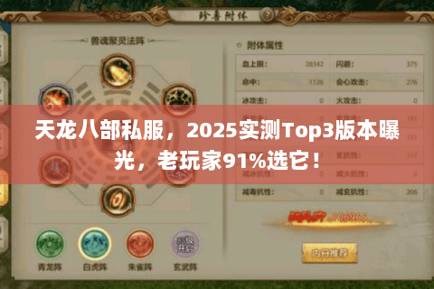 天龙八部私服,2025实测Top3版本曝光,老玩家91%选它! 天龙八部私服,2025实测Top3版本曝光,老玩家91%选它!