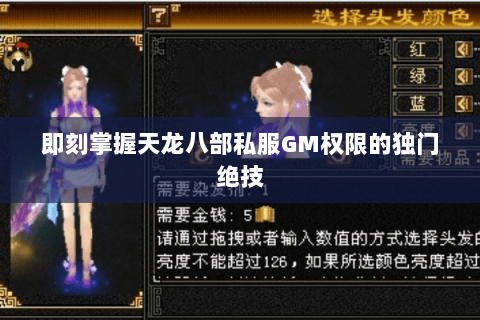 即刻掌握天龙八部私服GM权限的独门绝技