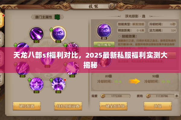 天龙八部sf福利对比，2025最新私服福利实测大揭秘