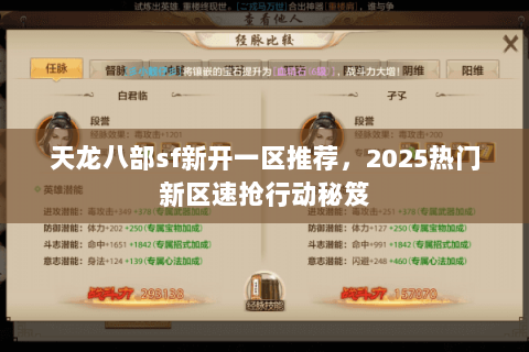 天龙八部sf新开一区推荐,2025热门新区速抢行动秘笈 天龙八部sf新开一区推荐,2025热门新区速抢行动秘笈