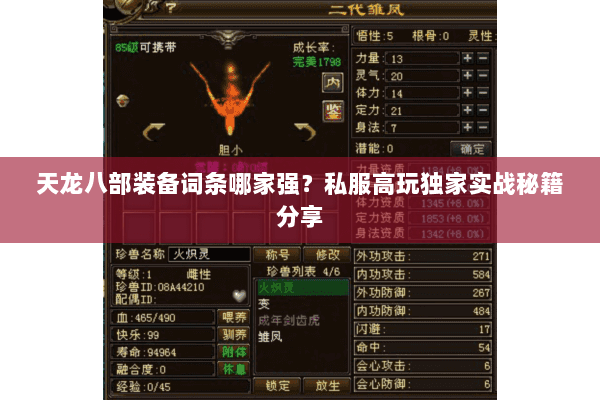 天龙八部装备词条哪家强?私服高玩独家实战秘籍分享 天龙八部装备词条哪家强?私服高玩独家实战秘籍分享